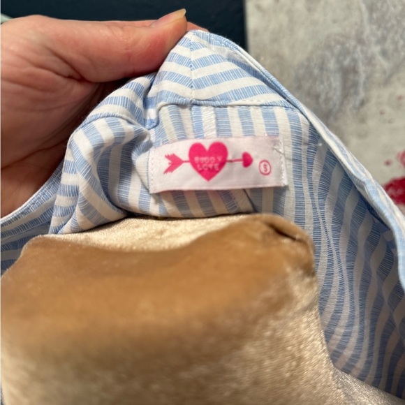 Buddy Love Blue Striped Button-Down Women's Top S - Picture 7 of 9